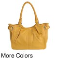 Perlina 'Michelle' Briaded Handle Leather Tote Bag
