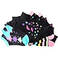 All Mixed Up Kids' Black/ Neon Anklet Socks (Pack of 6)