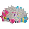 All Mixed Up Kids' Grey/ Neon Anklet Socks (Pack of 6)