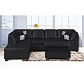 Jingo Faux Black Leather 3-piece Sectional
