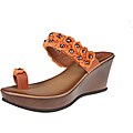 Refresh by Beston Women's 'Summer-01' Orange Wedge Sandals
