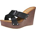 Refresh by Beston Women's 'reika-05' Black Fringe Wedges
