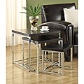 Cappuccino Chrome Finish Nesting Side End Tables (Set of 3)