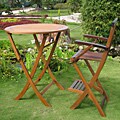 Royal Tahiti 'Seville' 5-piece Bar-height Yellow Balau Folding Outdoor Dining Set