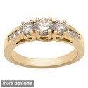Auriya 14k Gold 1ct TDW Round Diamond 3-stone Engagement Ring (K, I1-I2)
