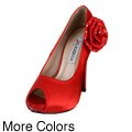 Lasonia Women's Rosette Peep Toe Pumps