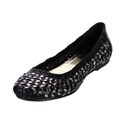 Seychelles Women's 'Comp' Black Woven Leather Flats
