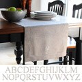 Monogrammed 16x70-inch Natural Linen Hemstitch Table Runner