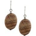 Crystale Silvertone Picture Jasper Drop Earrings