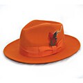 Ferrecci Men's Orange Wool Felt Banded Fedora Hat