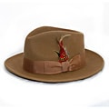 Ferrecci Men's Tan Wool Felt Banded Fedora Hat