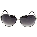 Black Aviator Sunglasses with Purple-black Lenses