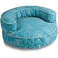 Crypton 'Bed of Roses' Blue 36-inch Bolster Dog Bed