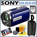 Sony DCR-SX45L Blue Handycam Camcorder with 4GB Kit