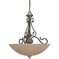 Celeste Pendant 3-light Gold Coast Finish with Amethyst Glass