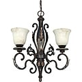 Cipriani Chandelier 3-light Garnet Bronze Finish with Marbleized Glass