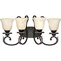 Cipriani Vanity and Wall 4-light Garnet Bronze Finish with Marbleized Glass