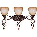 Trellio Vanity and Wall 3-light Autumn Gold Finish with Toffee Crunch Glass