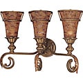 Marmount Vanity and Wall 3-light Antique Gold Finish with Art Nouveau Glass