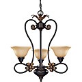 Francesca Chandelier 3-light Rustic Bronze Finish with Tangerine Peel Glass
