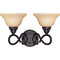 Francesca Vanity and Wall 2-light Rustic Bronze Finish with Tangerine Peel Glass