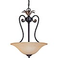 Francesca Pendant 3-light Rustic Bronze Finish with Tangerine Peel Glass