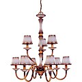 Cornelia Chandelier 9-light Newport Copper Finish with Autumn Haze Glass