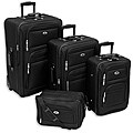 Leisure Windsor Black 4-piece Expandable Luggage Set