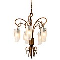 Soho 5-light Brown Hammered Ore Ice Glass Chandelier