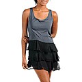 Stanzino Women's Gray/ Black Ruffled Skirt Dress