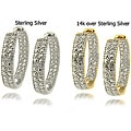 Sterling Silver Diamond Accent Inside-out Hoop Earrings