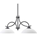 Transitional Distressed Black 2-light Island Light