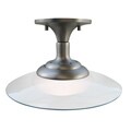 Contemporary 1-light Brushed Nickel Semi Flush Fixture