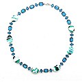Pearlz Ocean Silvertone Copper Blue Glass Bead Fashion Necklace