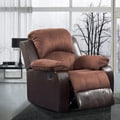 Pamela Two-tone Brown Microfiber/ Faux Leather Recliner