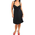 Stanzino Women's X-back Plus-size Black Empire Dress