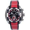 Chronotech Kids' Black/ Red Leather Watch
