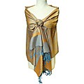 Women's Orange and Blue Shawl Wrap