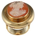 18K Gold 1/10ct TDW Diamond Antique Cameo Estate Ring (H-I, SI1-SI2)