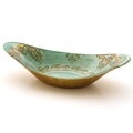Arda Poeme Smal Turquoise/Brown Gilded Gondol Bowls (Set of 2)
