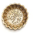 Arda Romantic Beige/Brown Gilded Salad Plates (Set of 4)