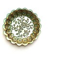 Arda Romantic Turquoise/Brown Gilded Salad Plates (Set of 4)