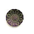 Arda Harem Purple/ Green Gilded Salad Plates (Set of 4)