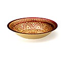 Arda Glassware Divine Gold/Red Oriental 12-inch Round Serving Bowl