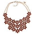 New! Amrita Singh Coral Floral Bib Necklace