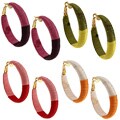 New! Amrita Singh Silk Wrapped Hoop Earrings