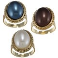 New! Amrita Singh Oval Faux Pearl Ring