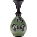 Green Etched Black "Teardrop' Vase (Peru)