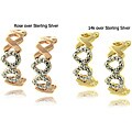 Sterling Silver Diamond Accent X and O Half Hoop Earrings
