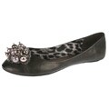 Elegant by Beston Women's 'Audrey-6' Pewter Embellished Ballet Flats